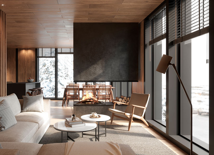 Tresaur D’Aran(Baqueira 1500) Salón villa de lujo